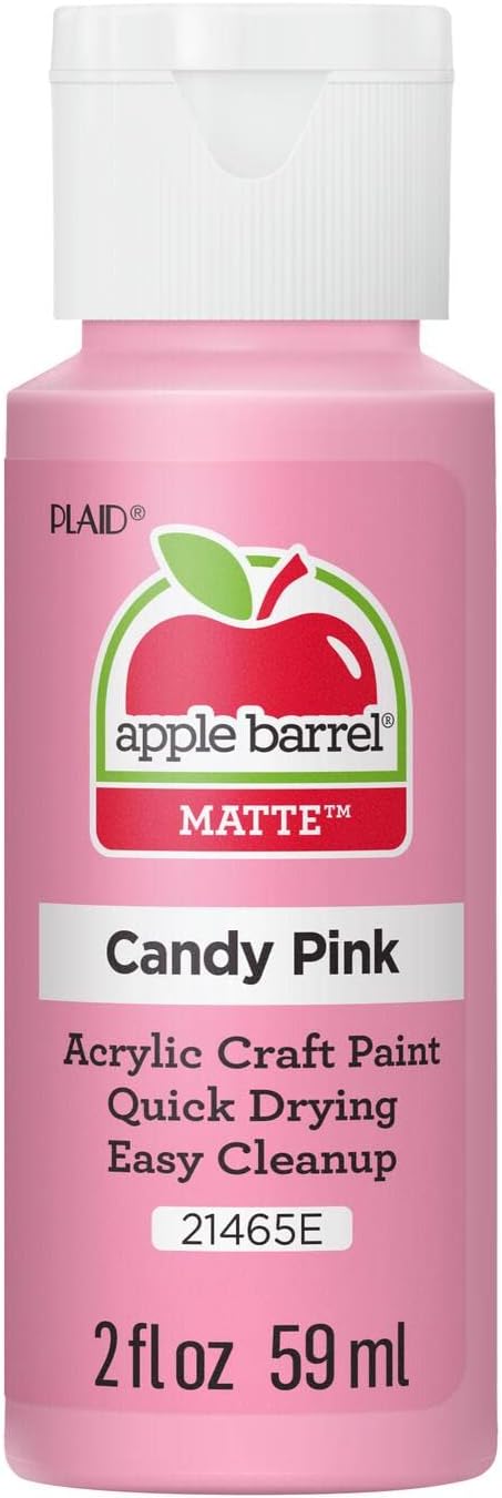 Apple Barrel Acrylic Paint in Assorted Colors (2 oz), 21465, Candy Pink 24hrsmart